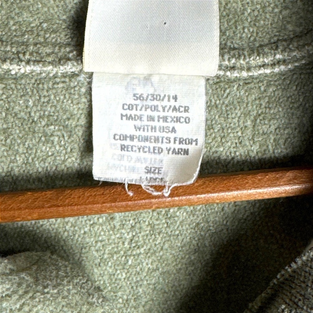 Green Brand Sansegal Recycled Yarn Mock Neck Button Pullover Sage Green Large - Picture 5 of 8